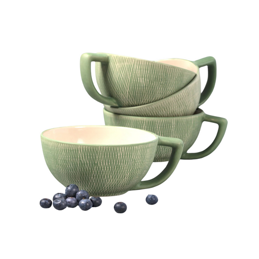 Taza para Latte Gres 1U - Jade Crosshatch